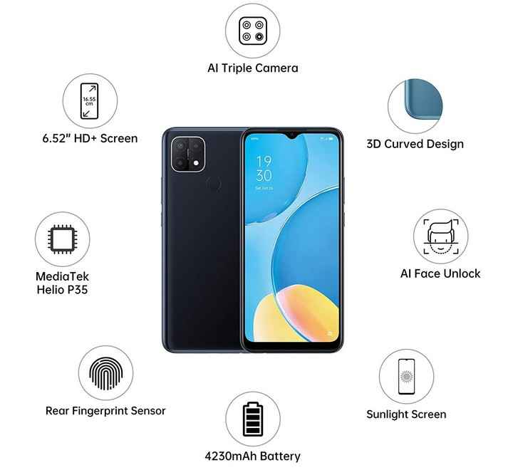 OPPO A15 Black 3GB RAM 32GB Storage (A15 3/32GB BLACK)